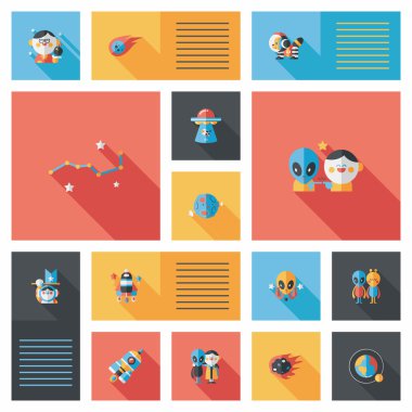 Uzay UI düz tasarım arka plan ayarlamak, eps10