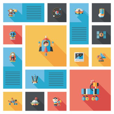 Uzay UI düz tasarım arka plan ayarlamak, eps10