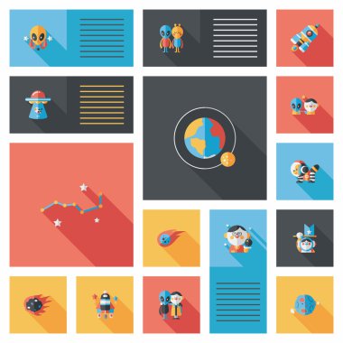 Uzay UI düz tasarım arka plan ayarlamak, eps10