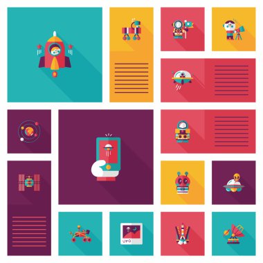 Uzay UI düz tasarım arka plan ayarlamak, eps10