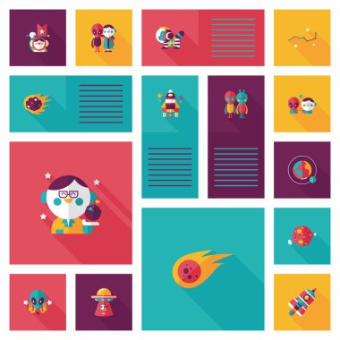 Uzay UI düz tasarım arka plan ayarlamak, eps10