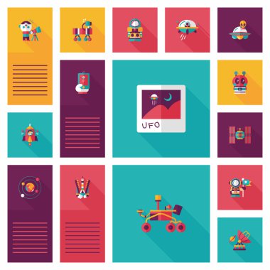 Uzay UI düz tasarım arka plan ayarlamak, eps10