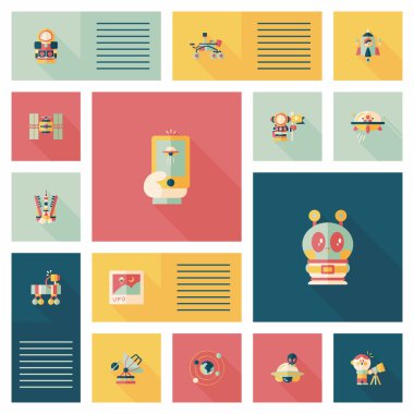 Uzay UI düz tasarım arka plan ayarlamak, eps10