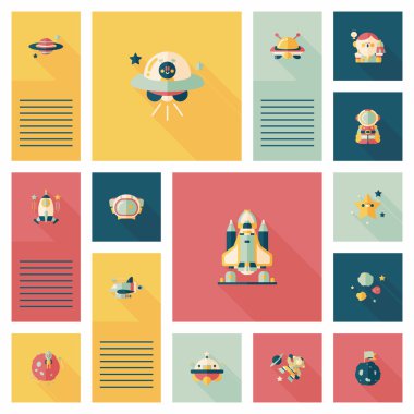 Uzay UI düz tasarım arka plan ayarlamak, eps10