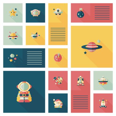 Uzay UI düz tasarım arka plan ayarlamak, eps10