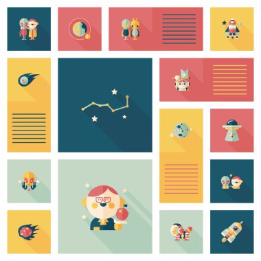 Uzay UI düz tasarım arka plan ayarlamak, eps10