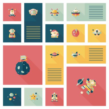 Uzay UI düz tasarım arka plan ayarlamak, eps10