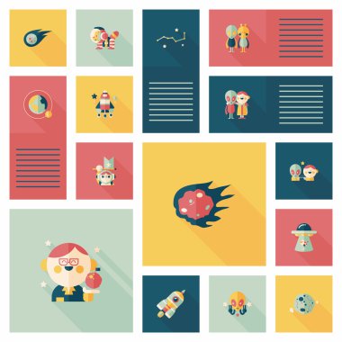 Uzay UI düz tasarım arka plan ayarlamak, eps10