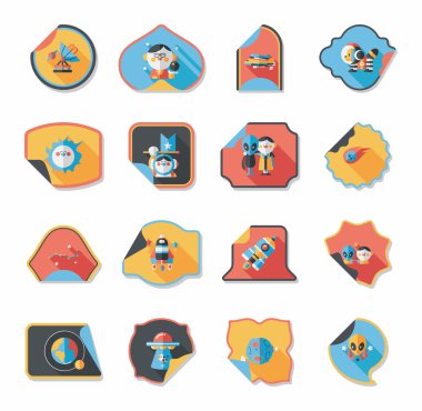 Alan etiketleri düz tasarım arka plan kümesi, eps10 banner