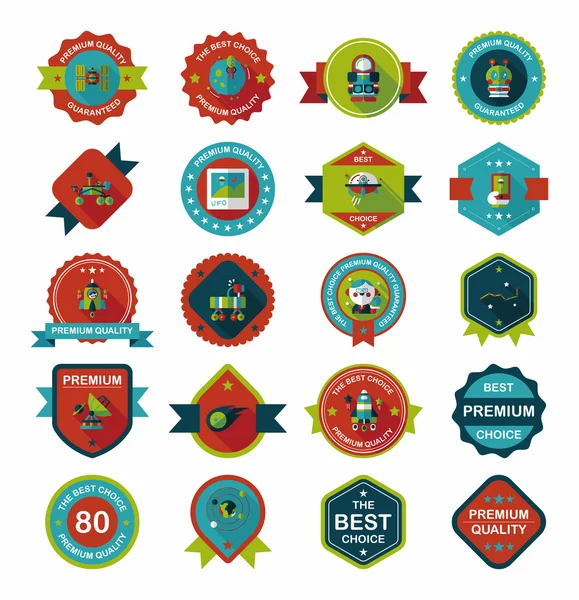 Uzay rozet afiş düz tasarım arka plan ayarlamak, eps10