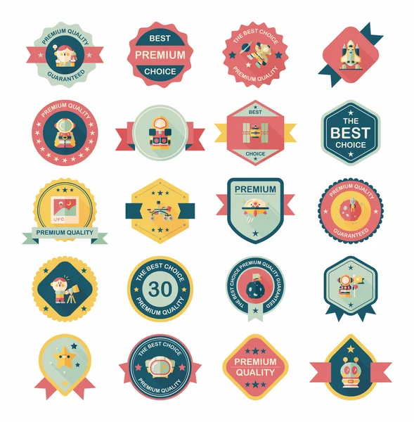 Uzay rozet afiş düz tasarım arka plan ayarlamak, eps10