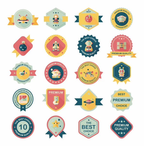 Uzay rozet afiş düz tasarım arka plan ayarlamak, eps10