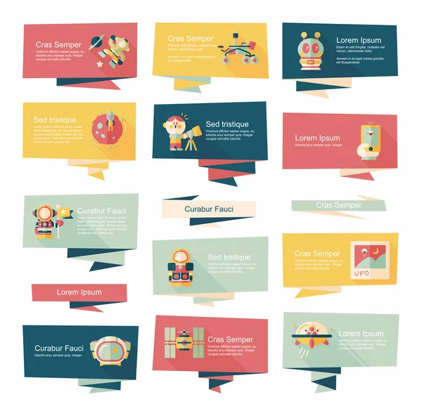 Uzay afiş düz tasarım arka plan ayarlamak, eps10