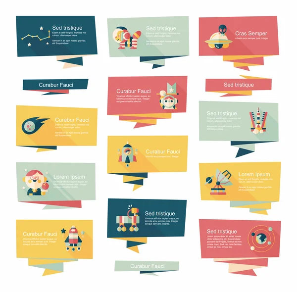 Uzay afiş düz tasarım arka plan ayarlamak, eps10