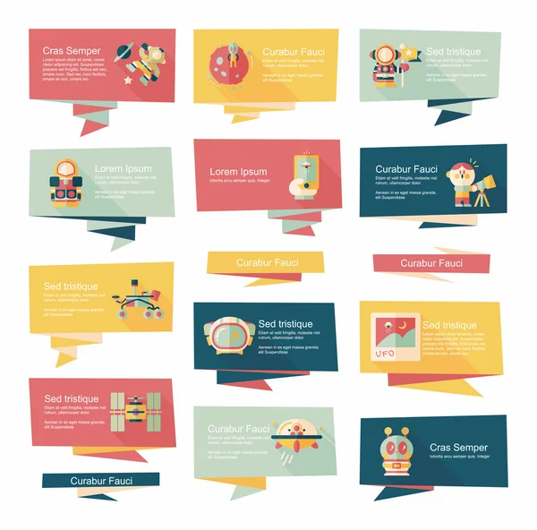 Uzay afiş düz tasarım arka plan ayarlamak, eps10