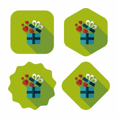 Uzun Gölge, eps10 Sevgililer günü hediyesi düz simgesiyle