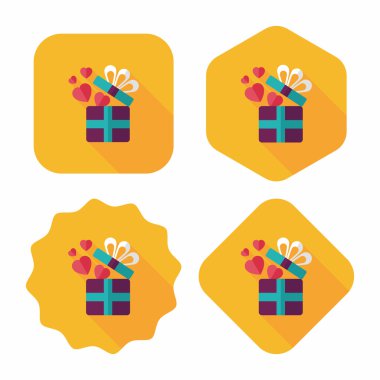 Uzun Gölge, eps10 Sevgililer günü hediyesi düz simgesiyle