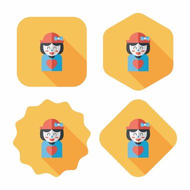 Sevgililer günü kız uzun gölge, eps10 düz simgesiyle