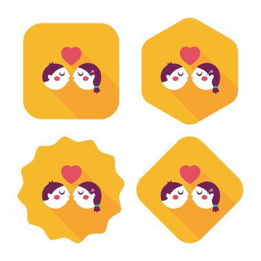 Uzun Gölge, eps10 ile Sevgililer günü Çift düz simgesi