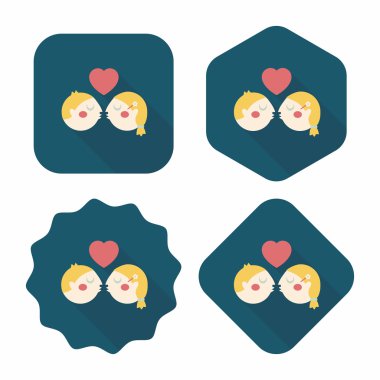 Uzun Gölge, eps10 ile Sevgililer günü Çift düz simgesi