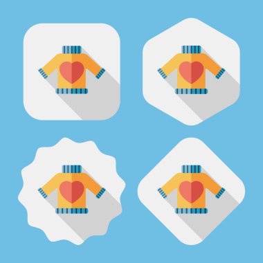 Sevgililer günü giyim uzun gölge, eps10 düz simgesiyle