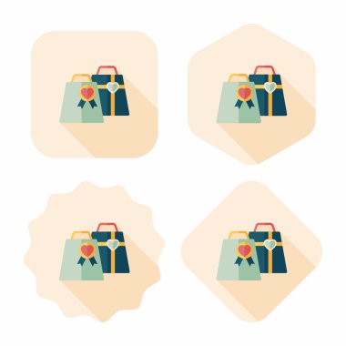 Uzun Gölge, eps10 Sevgililer günü hediyesi düz simgesiyle