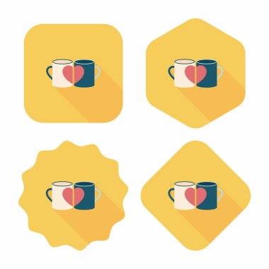 Uzun Gölge, eps10 ile Sevgililer günü Kupası düz simgesi