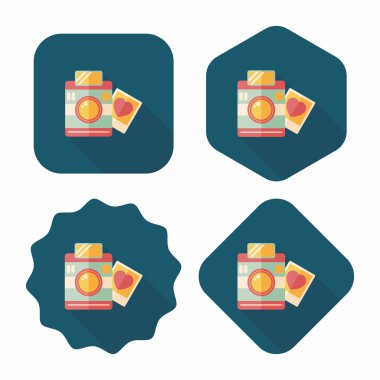 Uzun Gölge, eps10 ile Sevgililer günü fotoğraf düz simgesi