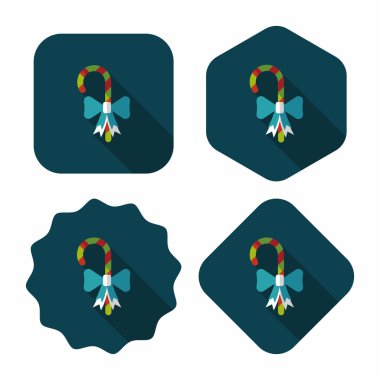 doğum günü şeker düz simgesi ile uzun gölge, eps10