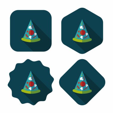 Uzun Gölge, eps10 pizza düz simgesi