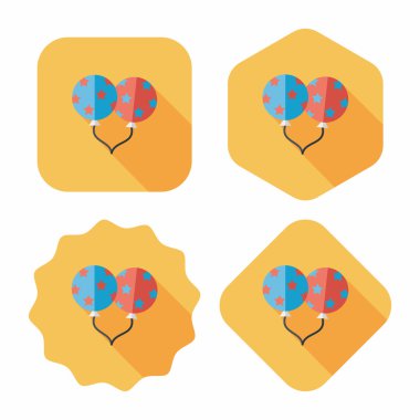 Balonlar düz simgesi ile uzun gölge, eps10