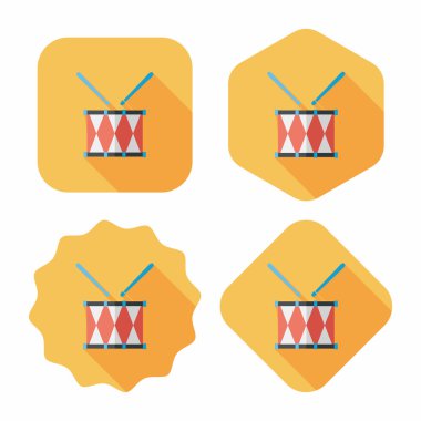 Uzun Gölge, eps10 davul düz simgesi