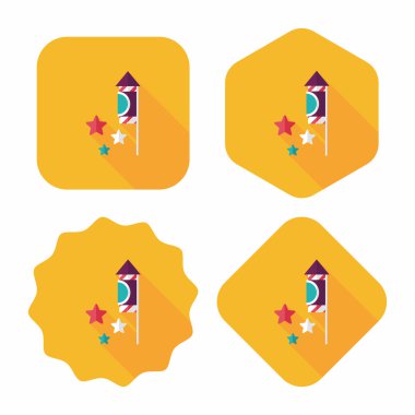 Uzun Gölge, eps10 fişek düz simgesi