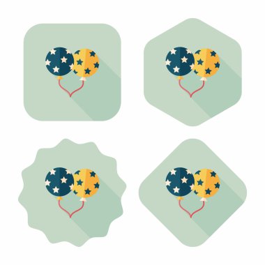 Balonlar düz simgesi ile uzun gölge, eps10