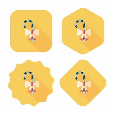 doğum günü şeker düz simgesi ile uzun gölge, eps10