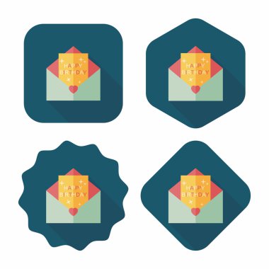 Uzun Gölge, eps10 ile mutlu yıllar kart düz simgesi