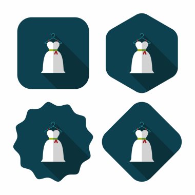 düğün elbise uzun gölge, eps10 düz simgesiyle