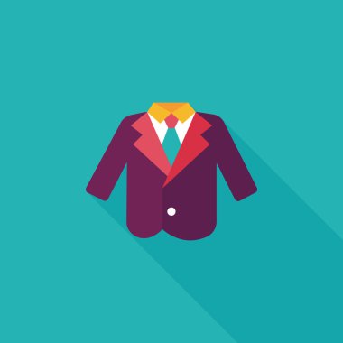 Düğün grom takım elbise düz simgesiyle uzun gölge, eps10