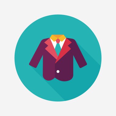 Düğün grom takım elbise düz simgesiyle uzun gölge, eps10