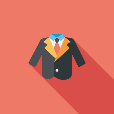 Düğün grom takım elbise düz simgesiyle uzun gölge, eps10