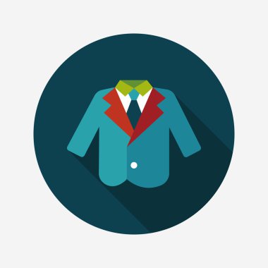 Düğün grom takım elbise düz simgesiyle uzun gölge, eps10