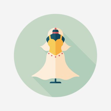 düğün elbise uzun gölge, eps10 düz simgesiyle