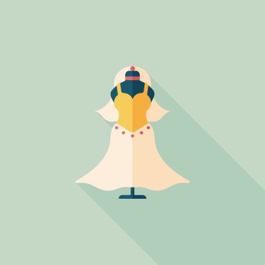 düğün elbise uzun gölge, eps10 düz simgesiyle