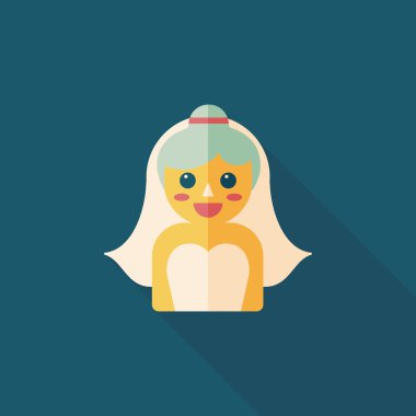 Gelinin düz ikonu, uzun gölgeli, eps10