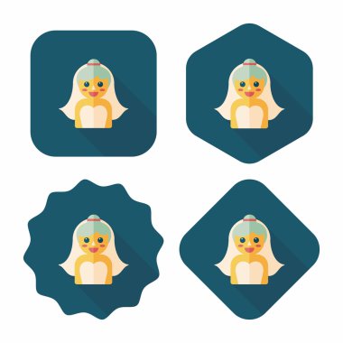 Gelinin düz ikonu, uzun gölgeli, eps10