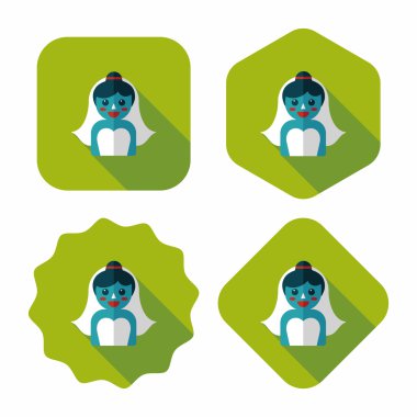 Gelinin düz ikonu, uzun gölgeli, eps10