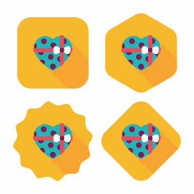 Düğün kutusu uzun gölge, eps10 ile çerezleri düz simgesinin