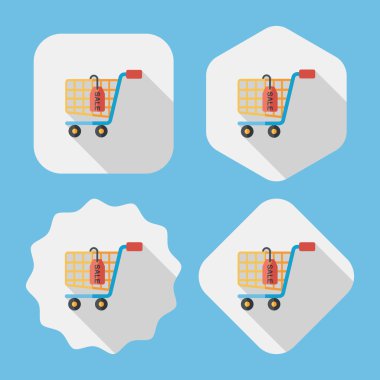 Uzun Gölge, eps10 ile alışveriş sepeti düz simgesi