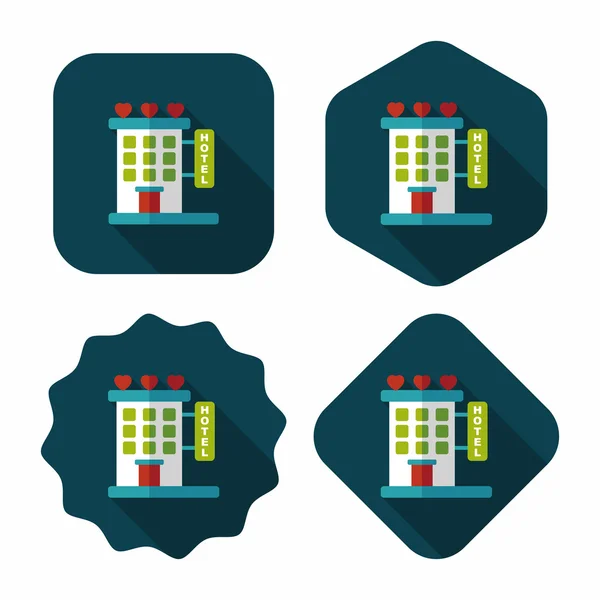 Aftelkalender voor Valentijnsdag hotel platte pictogram met lange schaduw, eps10 — Stockvector