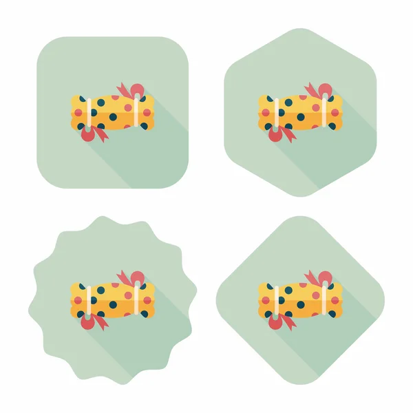 Bonbons et bonbons icône plate avec ombre longue, eps10 — Image vectorielle